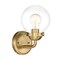 Designers Fountain Knoll 5.75in 1-Light Brushed Gold Retro Modern Indoor Vanity with Clear Glass Shade 95901-BG - alternate 1